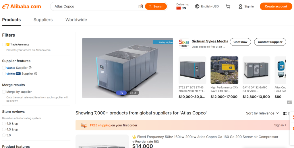 Alibaba Atlas Copco Suppliers